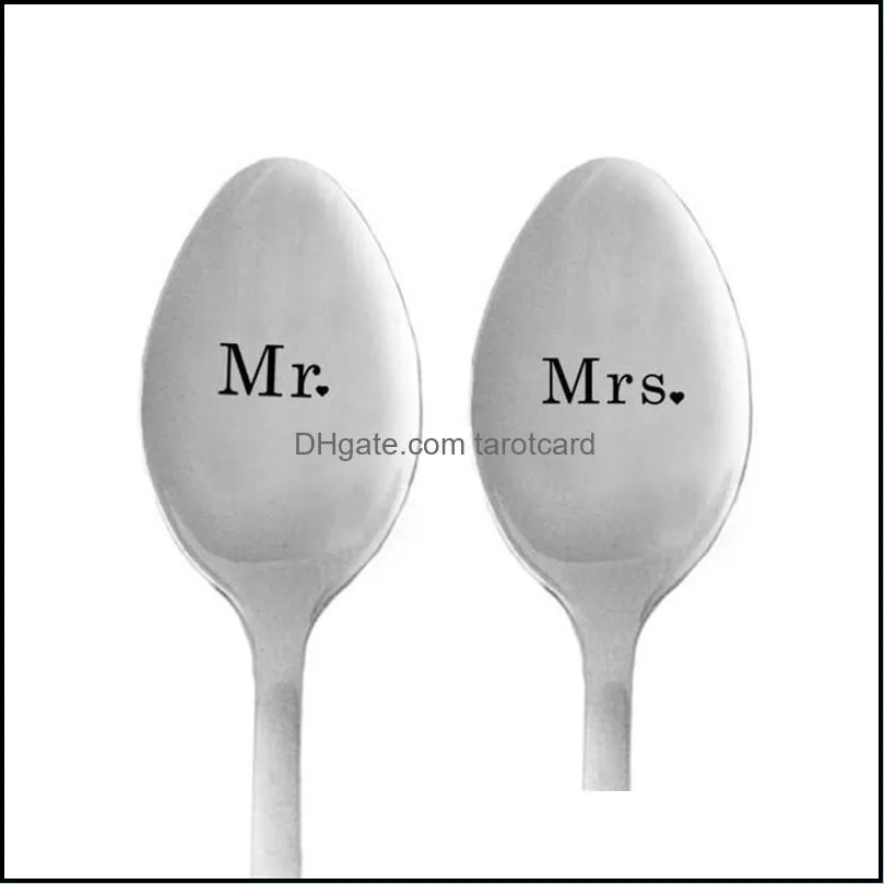 Valentines Day Gift Anniversary Gift Boyfriend Stainless Steel Spoon Good Morning Handsome Beautiful Girlfriend Present Party