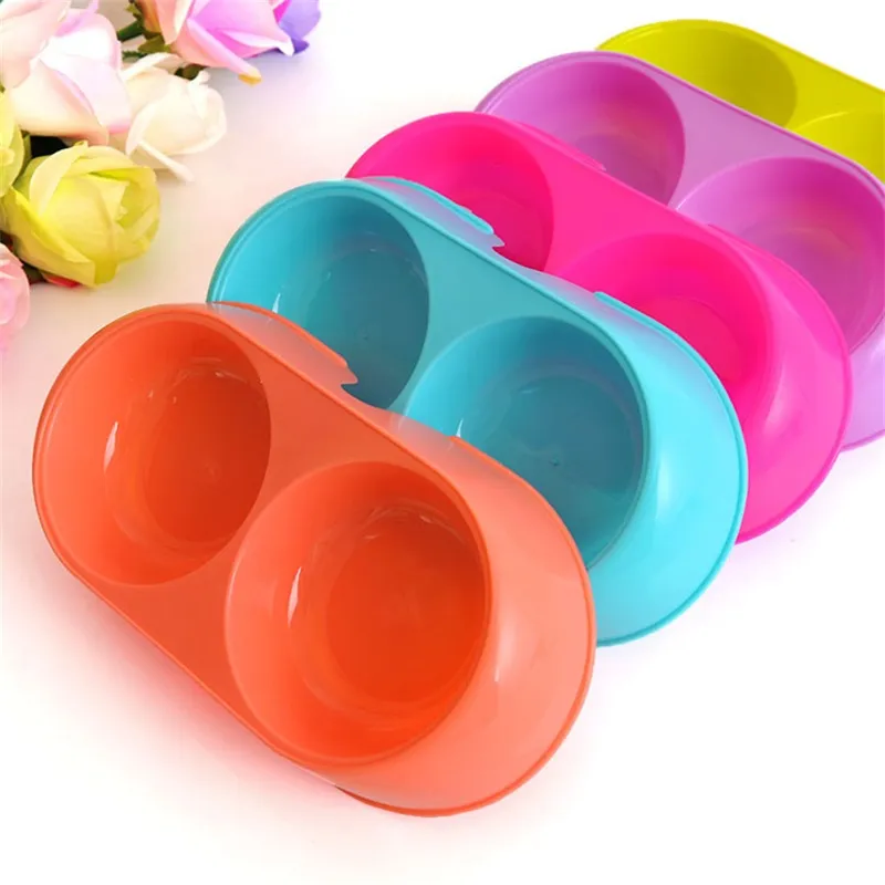 New Pet Feeder For Cat Dog Pets Supplies Double Food Plastic Bowls For Cats Dogs Food Dishes Holder High Qual qylXkj 652 V2