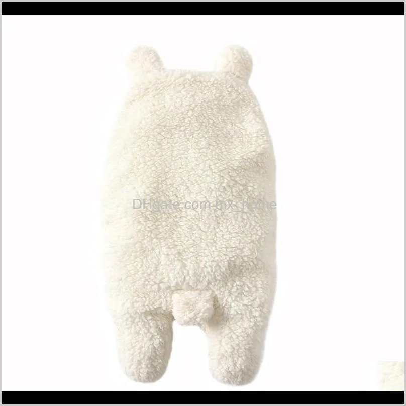 Thick warm plush baby swaddle Cartoon panda modeling Newborn Baby Sleeping Wrap Blanket Photography Prop for babies Boys Girls