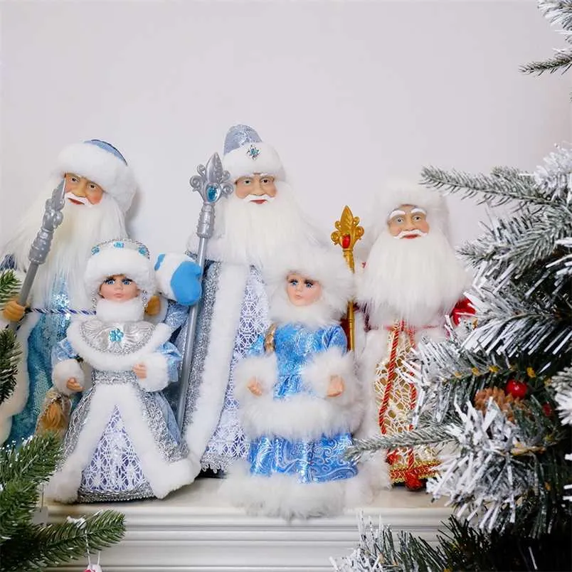 Christmas Santa Claus Electric Dolls Toy Decoration with Music Dance Birthday Gift for Kids Year Navidad Home Ornaments 211018