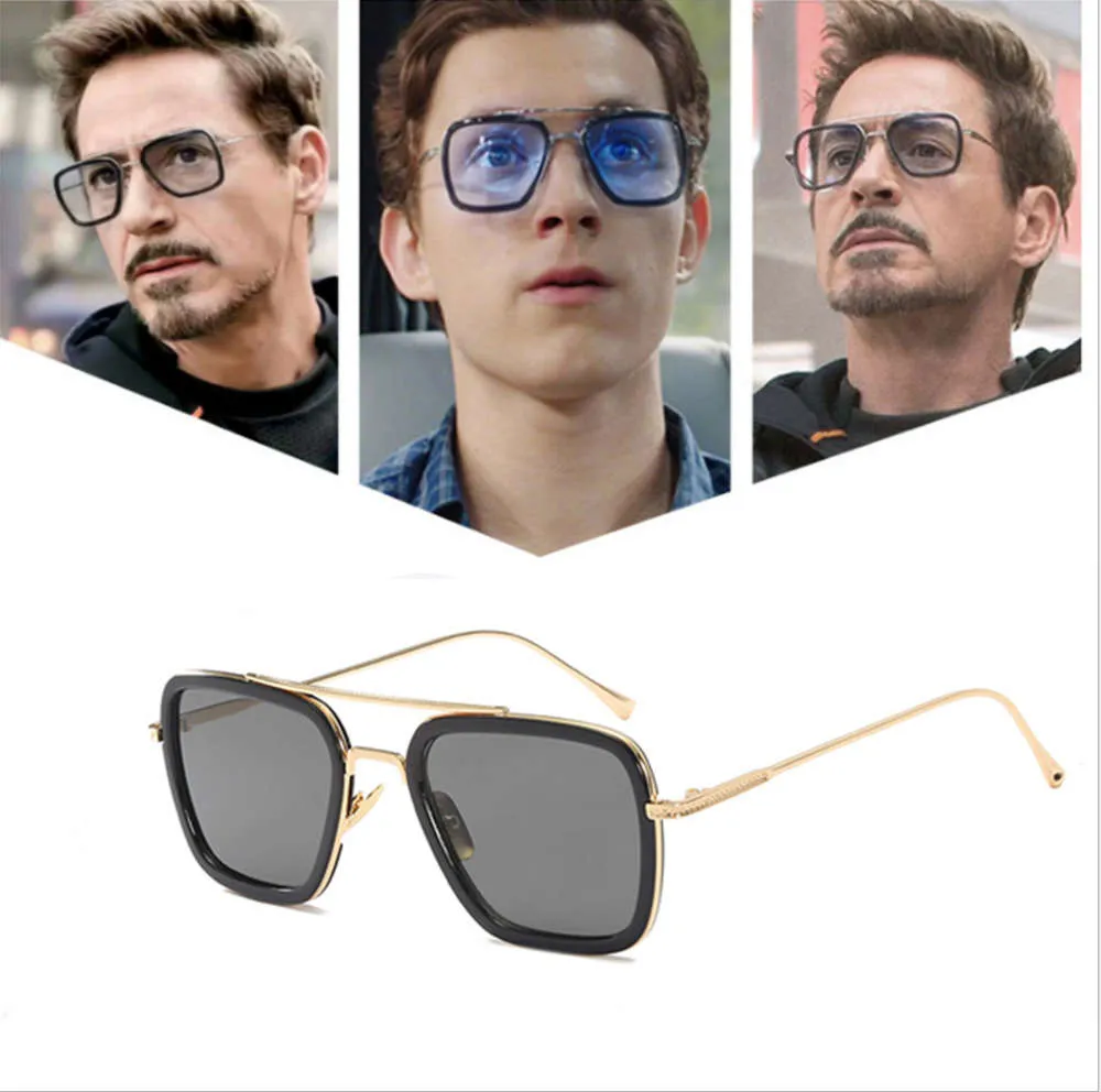 High Quality Tony Stark Fishing Sunglasses Square Outdoor Sport