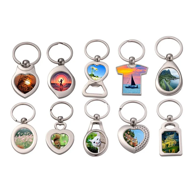 Zinc Alloy Blank Sublimation Keychain Wedding Birthday Party Valentine Day DIY Special Keyring Gifts