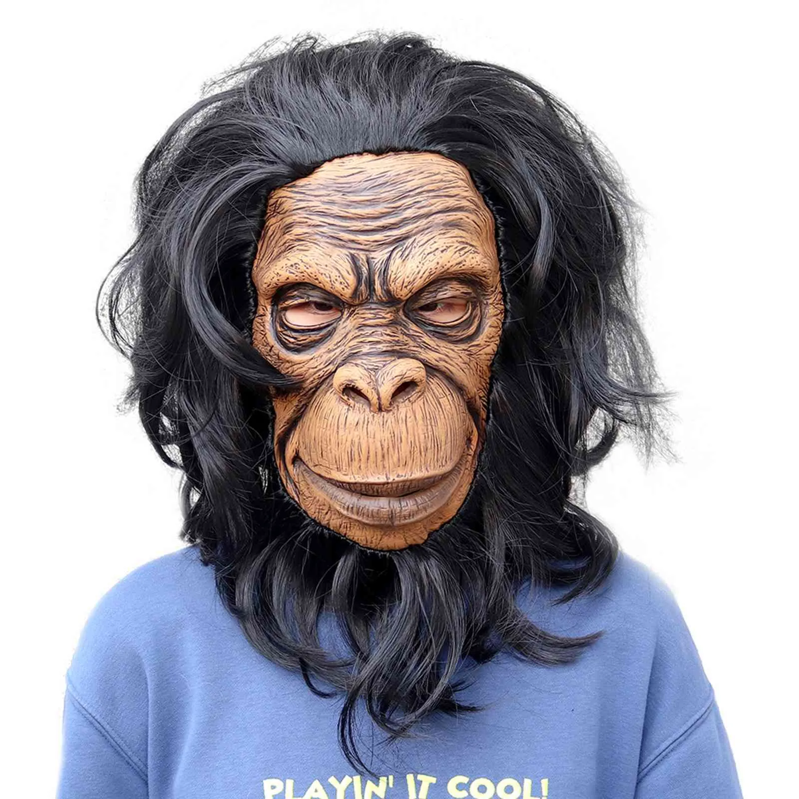Daigelo Monkeyマスクラテックスリアルな動物のフルヘッドコスチュームカーニバルパーティーマスク面白いマスクマスキャリリー