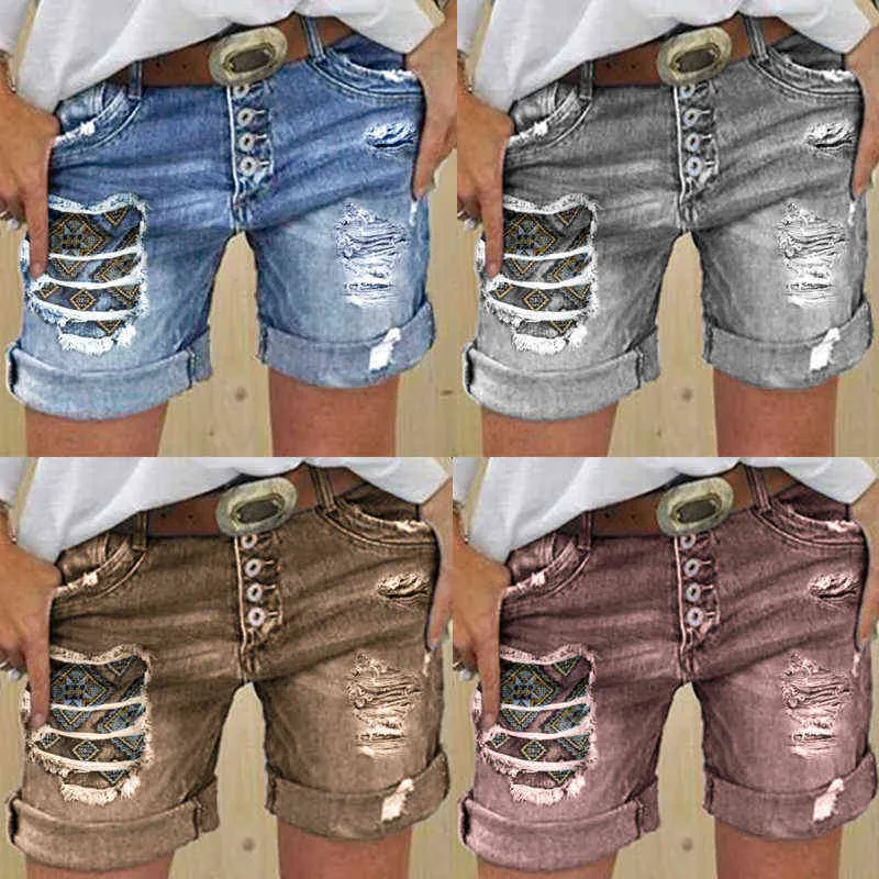 Jeans Women's High Waist Wear Shorts Stor Casual Summer Straight Fashion Pants Street 211129