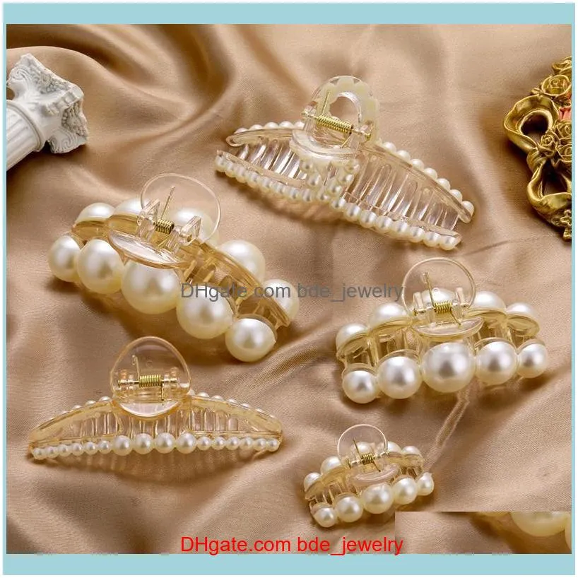 Hair Jewelryhair Clips & Barrettes White Pearl Hairpin Aessories Female Heart Butterfly Geometry Big Headdress Jewelry Drop Delivery 2021 Y1