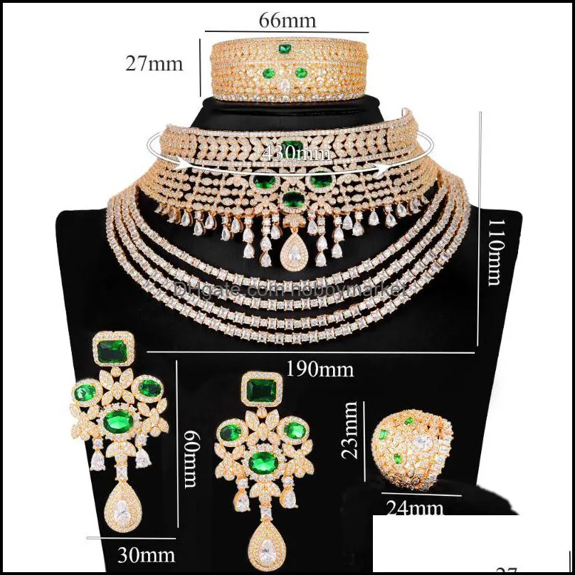 Earrings & Necklace Missvikki Luxury Original Big Bangle Earring Ring Jewelry Sets For Women Wedding Russia Dubai Bridal Party