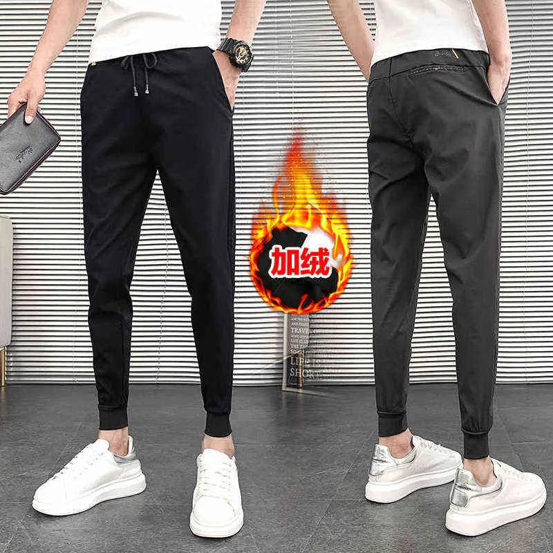 Pantalones Hombre Autumn Winter Thick Warm Harem Pants Men Clothing Solid  All Match Slim Fit Casual Joggers Trousers Streetwear 211201 From Lu006,  $24.62