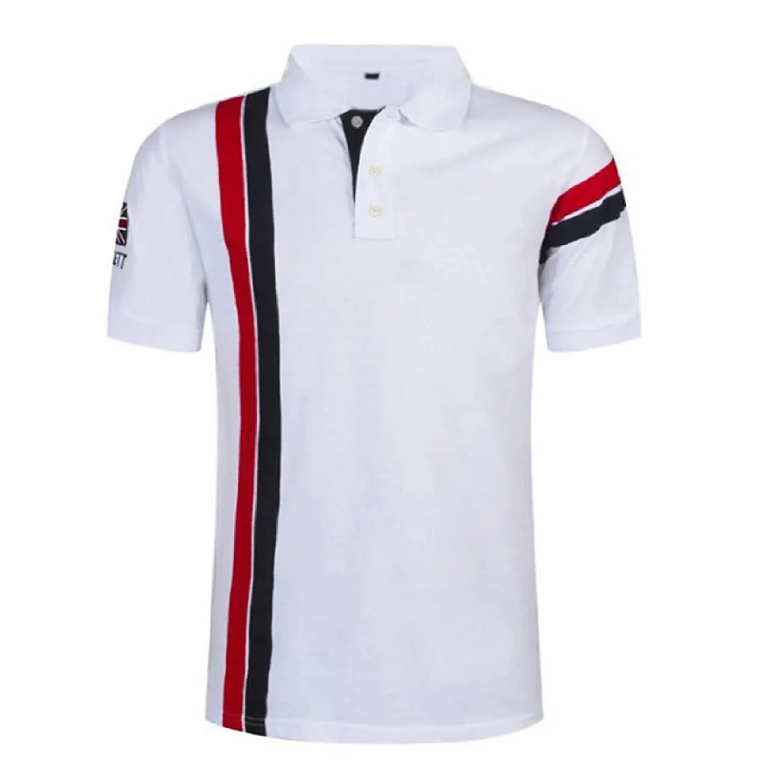 Men's POLO Golf Shirt Tennis Striped Short Sleeve Sports & Outdoor Tops Casual Daily Sporty Collar White British style Red Navy Blue