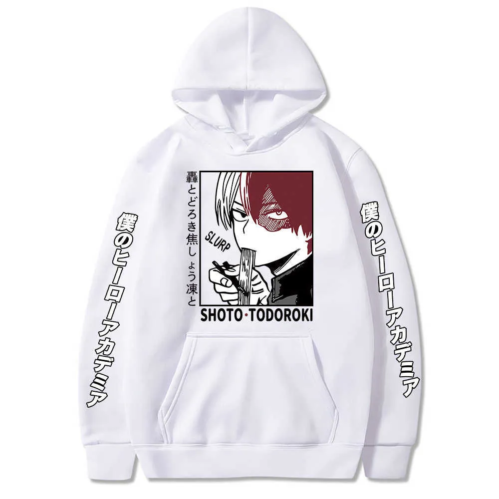 Hot My Hero Academia Hoodie Anime Todoroki Shoto Graphic Hoodie for Men Sportswear Cosplay Clothes Y0727