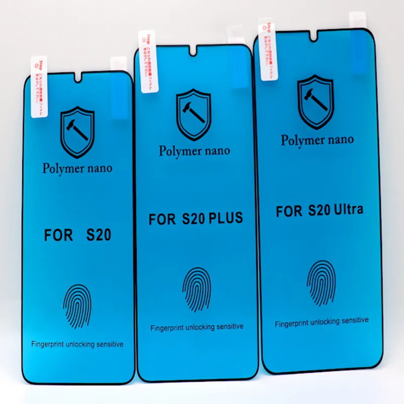 Protetor de tela para Samsung Galaxy S24 Ultra S23 S22 Plus S21 S20 Note 20 Polímero Nano Transparente 3D Curvo Cobertura Completa Soft PET PMMA Film Guard