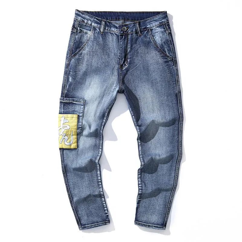 Jeans Chinese Herenstijl Borduur Tijger Stiksels Bijgesneden Broek Denim Broek Herfst Kwaliteit Katoen Mode Losse Rechte Mannen