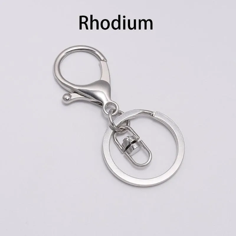 Gold And Silver Metal Keychain Rings With 30mm Long 70 Lobster Clasp Hook  For Jewelry Making From Danteexum, $20.79