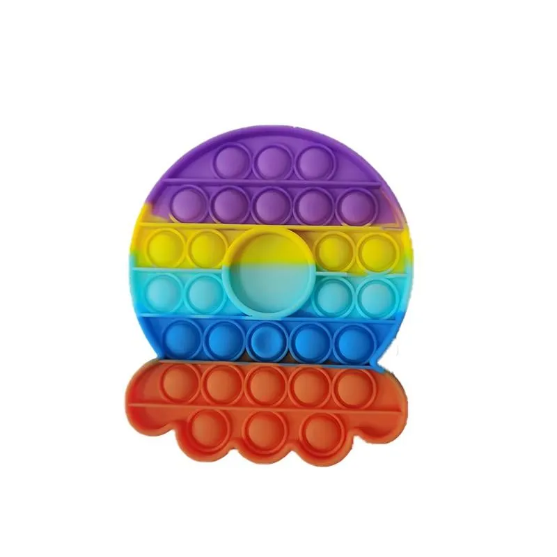 Push Pop Fidget Toy Rainbow Bubble Sensory Autism Special Needs Stress Reliever It Squeeze Sensory Toy for Kids Family DHL Fast Shipping
