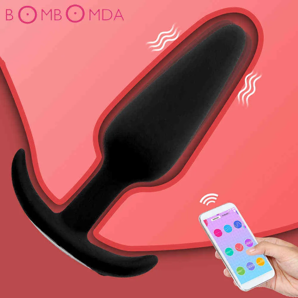 Långdistansskontroll Vibrator Bluetooth-appplugg Fjärrkontroll Anal Plug Prostata Massage Pussy Sexleksaker Vuxen Sex Produktp0804