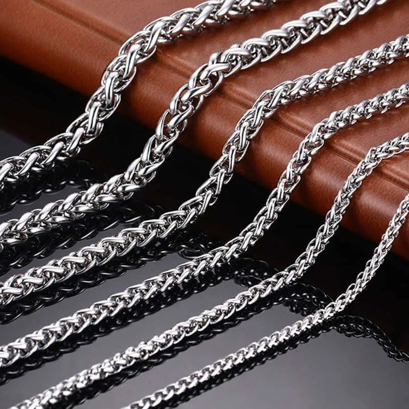 男性の首の鎖は男性のステンレス鋼のネックレスキールチェーンのネックレスネックスチームパンク男性アクセサリーQ0809