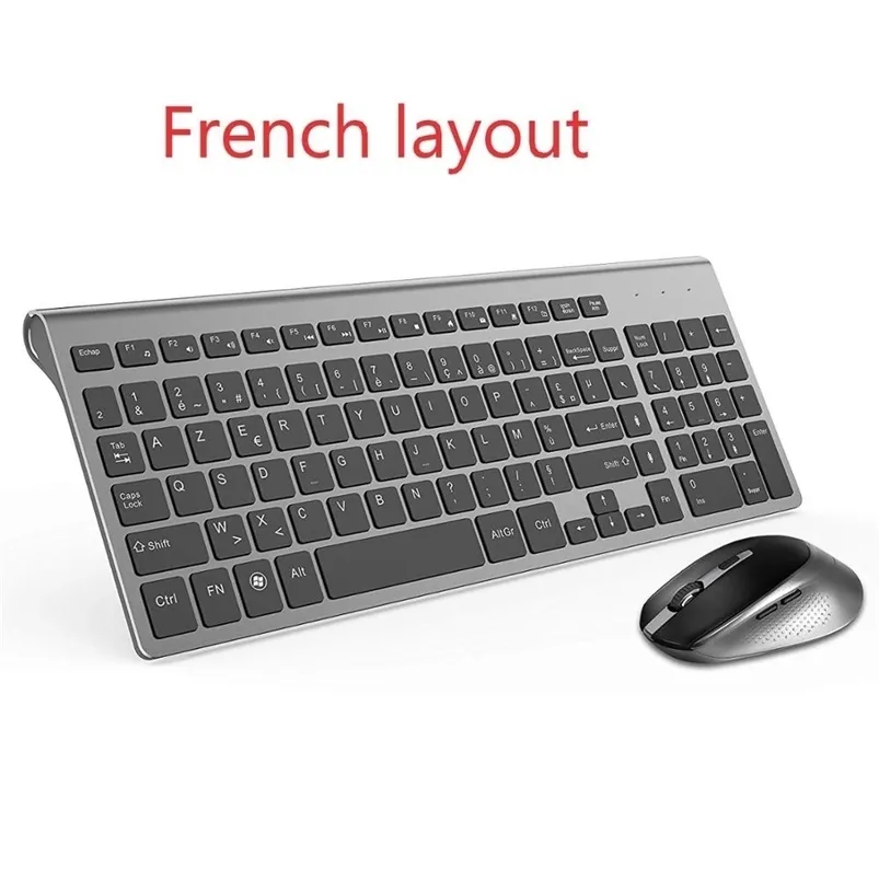 Teclado francés mouse inalámbrico Azerty adecuado para juego PC Player iMac TV 210610