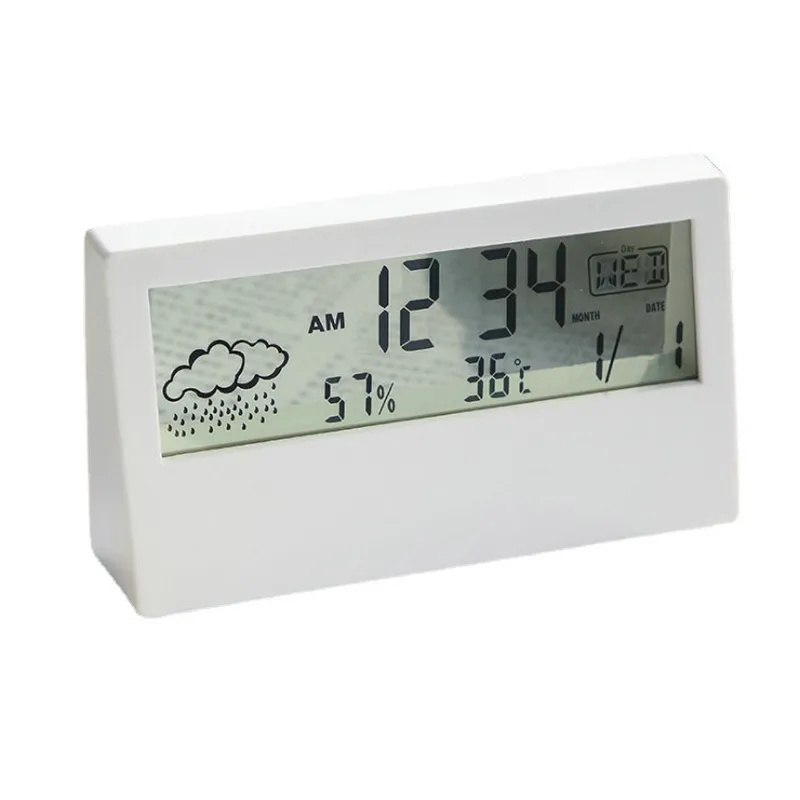 LCD creative digital clock with temperature and humidity electronic weather alarm clocks