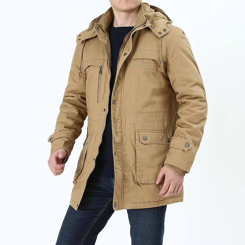 Men's Down & Parkas Clothes In The Cotton Washing Long Winter Coat Middle-aged Cotton-padded Jacket Clothes1
