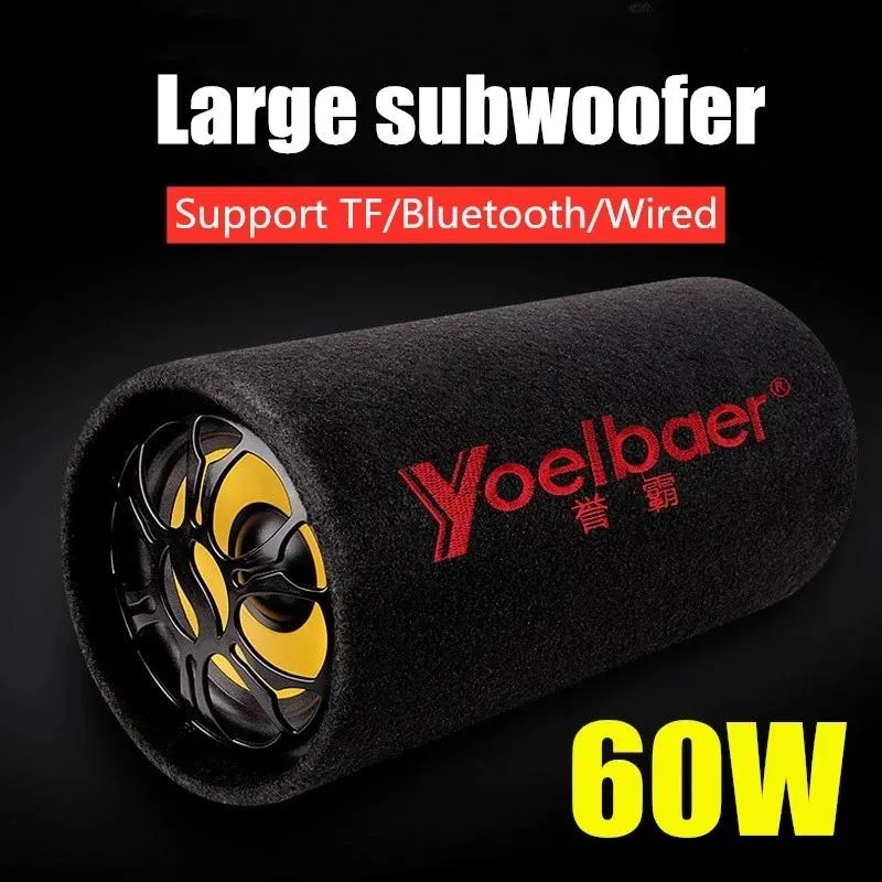 Mini głośniki Car Modyfikowany głośnik cylindra Bluetooth 60W Big Power Subwoofer Column Center Music Dźwięk Cinematic Dźwięk dla telefonu komórkowego / TF / PC / USB