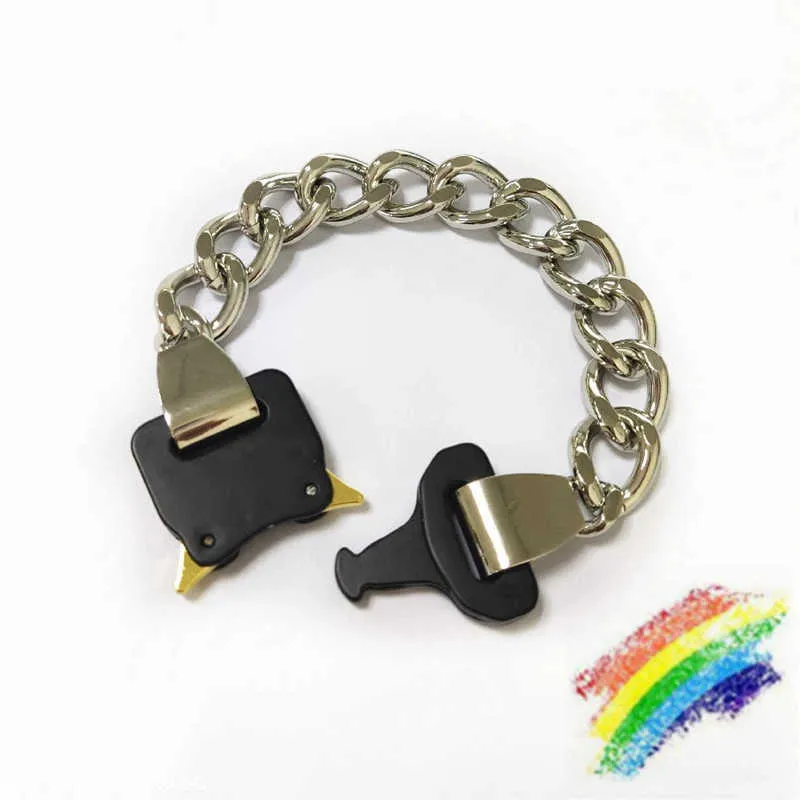 2021Ss ALYX Pulseira Acessórios Botão De Metal Alyx Cadeia Colar Colar Mulheres Mulheres Alyx Pulseira Cintos Q0717