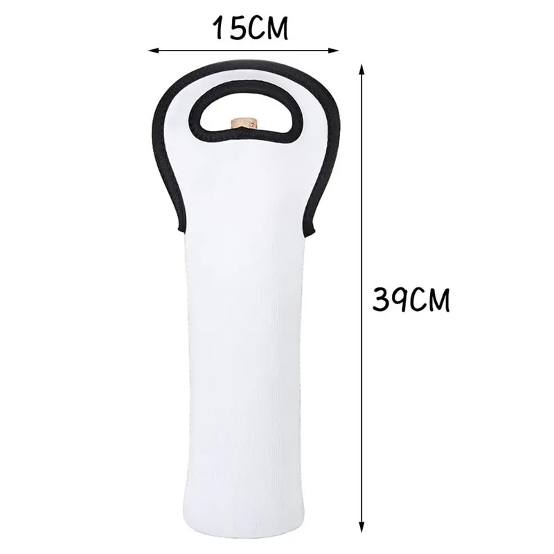 Sublimation Portable Wine Bottle Bag Tote Holders Neoprene Insulated For Protector Beer Cans Water Bottles Home Travel and Picnic