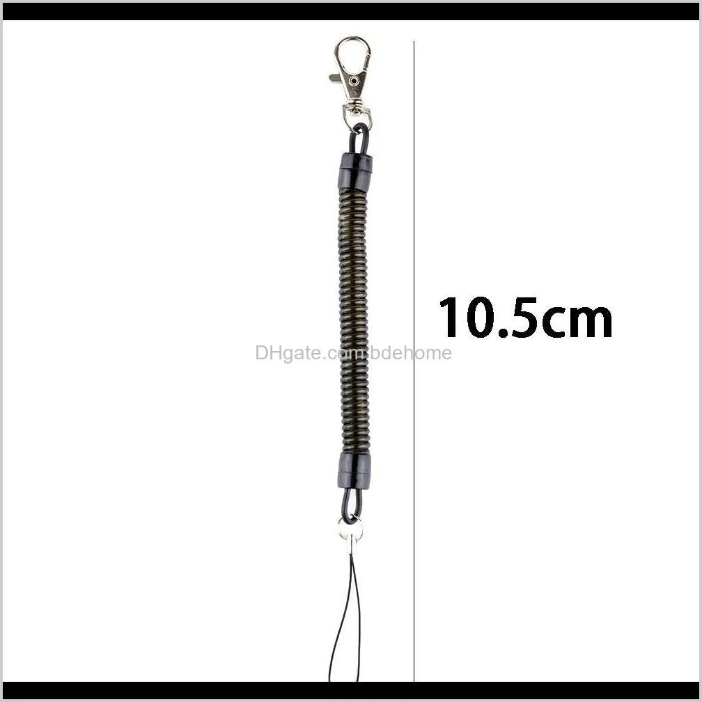 tactical retractable plastic phone spring elastic rope security gear tool for airsoft outdoor hiking camping anti-lost keychain
