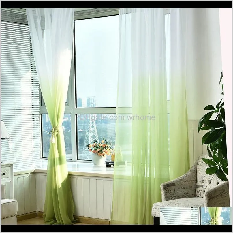 Printed Kitchen Tulle Curtains 3d Decorations Window Treatments American Living Room Divider Sheer Voile curtain Single Panel1
