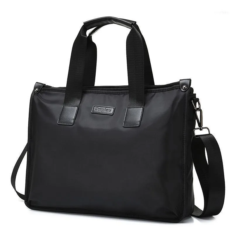 Männliche Aktentaschen Big Business Männer Messenger Bags Nylon Herrenhandtaschen Reise Cross-Body Schulter Schwarz1