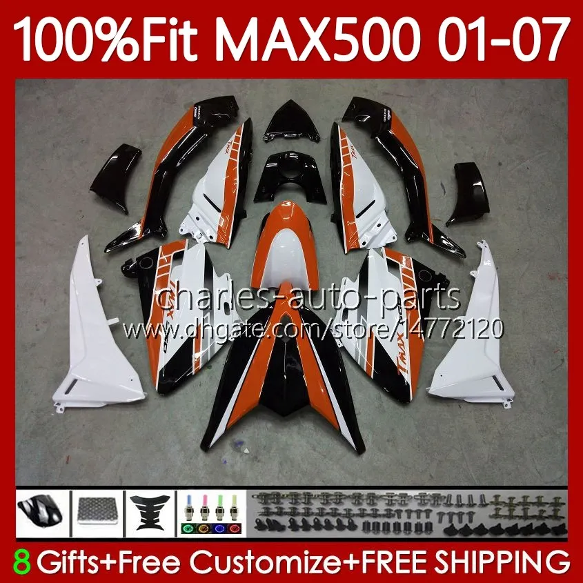 ヤマハTMAX500 MAX-500 MAX-500 TMAX-500 TMAX-500 109NO.108 TMAX MAX 500オレンジホワイトT MAX500 2001 2002 2007 T-MAX500 01 02 03 04 04 05 04 04 05 05 07 07 07 07 OEMフェアリング