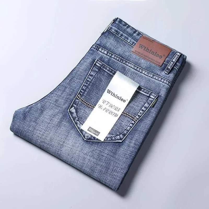 2021 frühling Männer Top Marke Neue männer Jeans Business Casual Elastische Komfort Gerade Denim Hosen Männlichen Hohe Qualität Hosen y0811