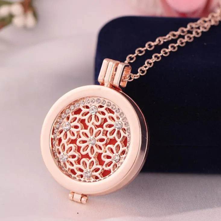 Lockets & Pendants Jewelryessential Oil Necklaces Locket Necklace Women Aromatherapy Diffuser Necklces With 3 Color Pads Fashion Drop