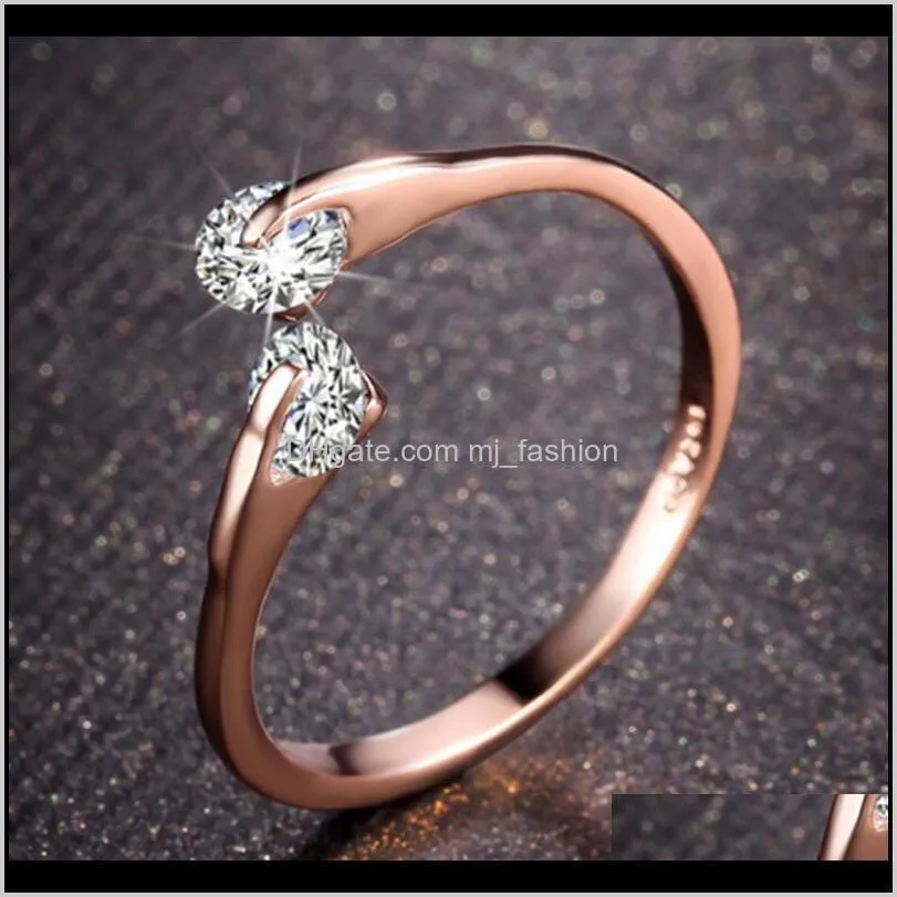 fashion woman finger ring rose gold color christmas gifts wholesale accessories