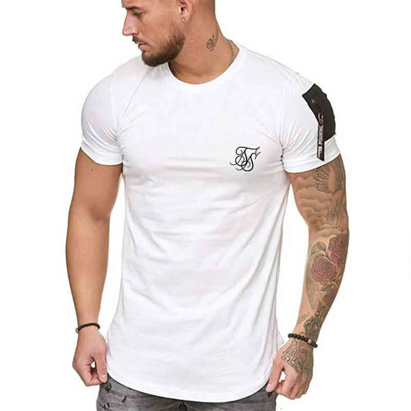 SIK SILK 2021 Summer New Men's Stand-up Colletto a maniche corte Personalità a maniche corte Design T-shirt da uomo traspirante T-shirt Top G1222