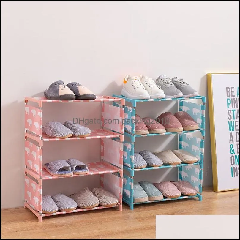 Household Dustproof Shoe Rack Simple Multi-layer Stainless Steel Assembly Student Dormitory Home Entrance Storage Rack2021 Clothing &