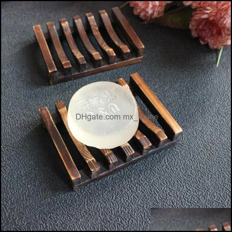 100pcs Vintage Style Bathroom Soap Tray Handmade Wood Dish Box Wooden Soap Dishes As Holder Home Accessories Bathroom Accessories