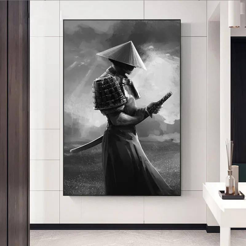 Japanese Samurai Canvas Painting Modern Wall Art Pictures Abstract For Living Room Home Decoration Posters And Prints