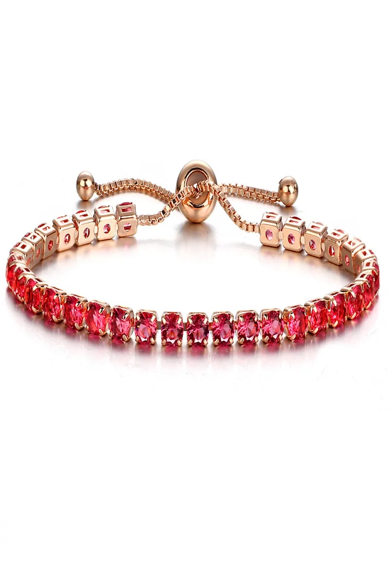 Tennisarmband Dammode justerbara kedjearmband cubic zirconia roséguld kärlekspresent lyxiga glänsande smycken