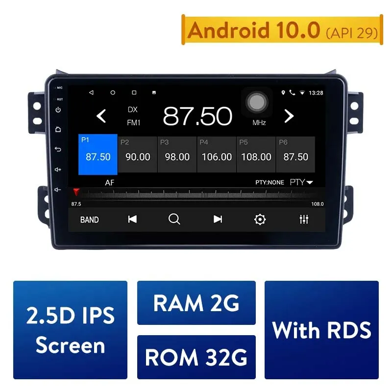 Android 10.0 RAM 2GB Auto DVD Radio Player voor 2008-2014 Opel Agila 2008-2012 Suzuki Splash Ritz GPS Multimedia Ondersteuning WIFI