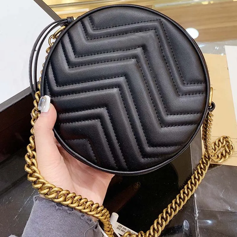 Najlepsza jakość damskiej torby wieczorowej Portfel Klasyczne luksusowe designerskie torebkę PU skórzane okrągłe torby na ramię oryginalne pudełko