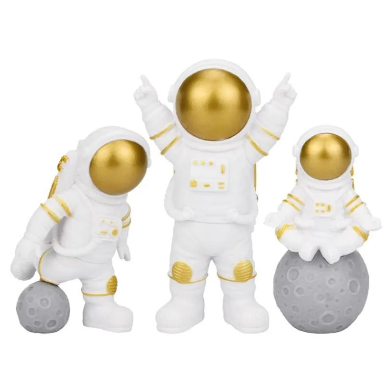 Dekorativa Objekt Figurer 3st Figur Astronaut Action Beeldje Mini DIY Modell Figurer Speelgoed Home Decor Cute Set