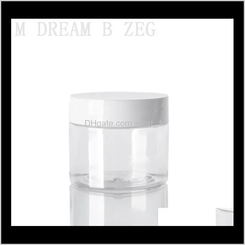 60ml plastic jars transparent pet plastic storage cans bins round bottle with plastic lids empty cosmetic jar container ho1384