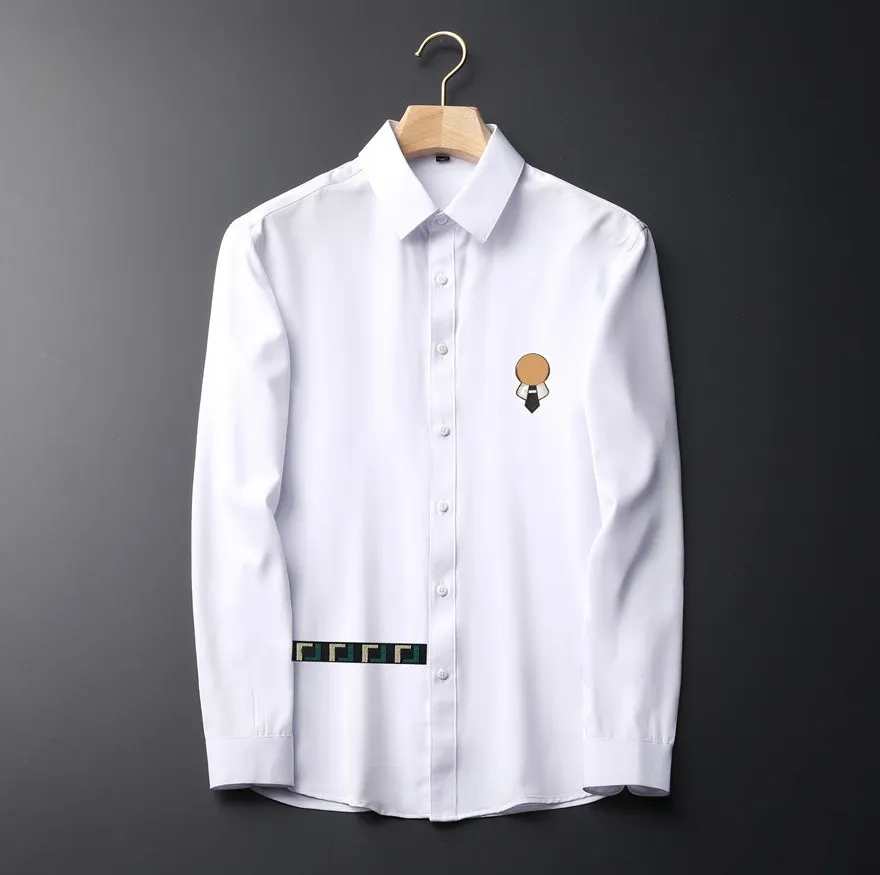 قمصان رجالية فاخرة من تصميم 2021 موضة غير رسمية للعمل الاجتماعي وقميص كوكتيل ماركة ربيع الخريف التخسيس الملابس الأكثر عصرية M-3XL # 120