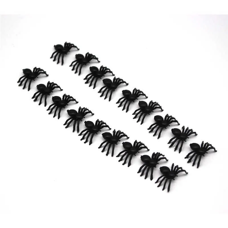 200-Pack Mini Fake Black Plastic Spiders - Realistic Halloween Prank Props & Party Decor