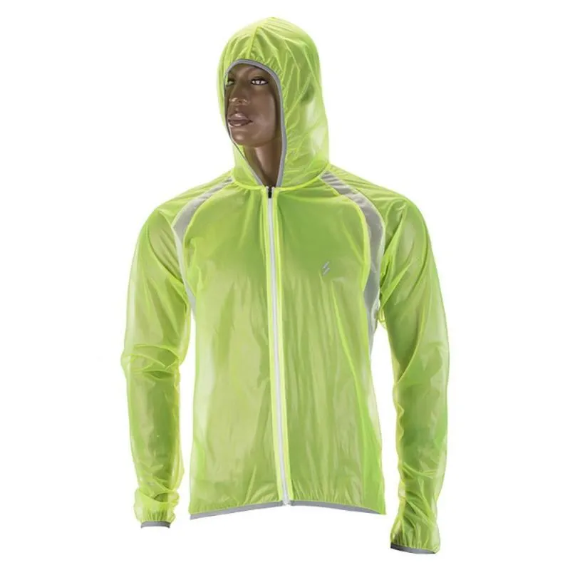 Running Jackets ultra-fino Respirável e reflexivo Raincoat de equitação com zíper unisex jaqueta com capuz