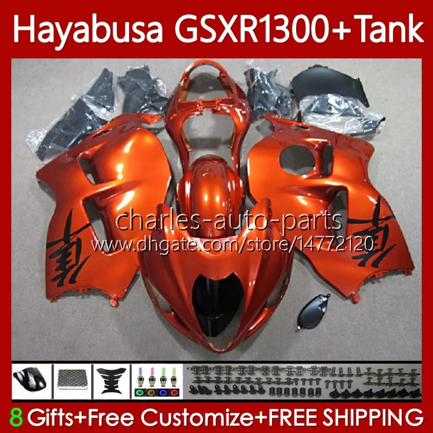 OEM Body + Tank para Suzuki Hayabusa GSXR 1300CC GSXR-1300 1300 CC 1996 2007 74No.311 GSX-R1300 GSXR1300 96 97 98 99 00 01 GSX R1300 02 03 04 05 06 07 Kit de justo Laranja brilhante