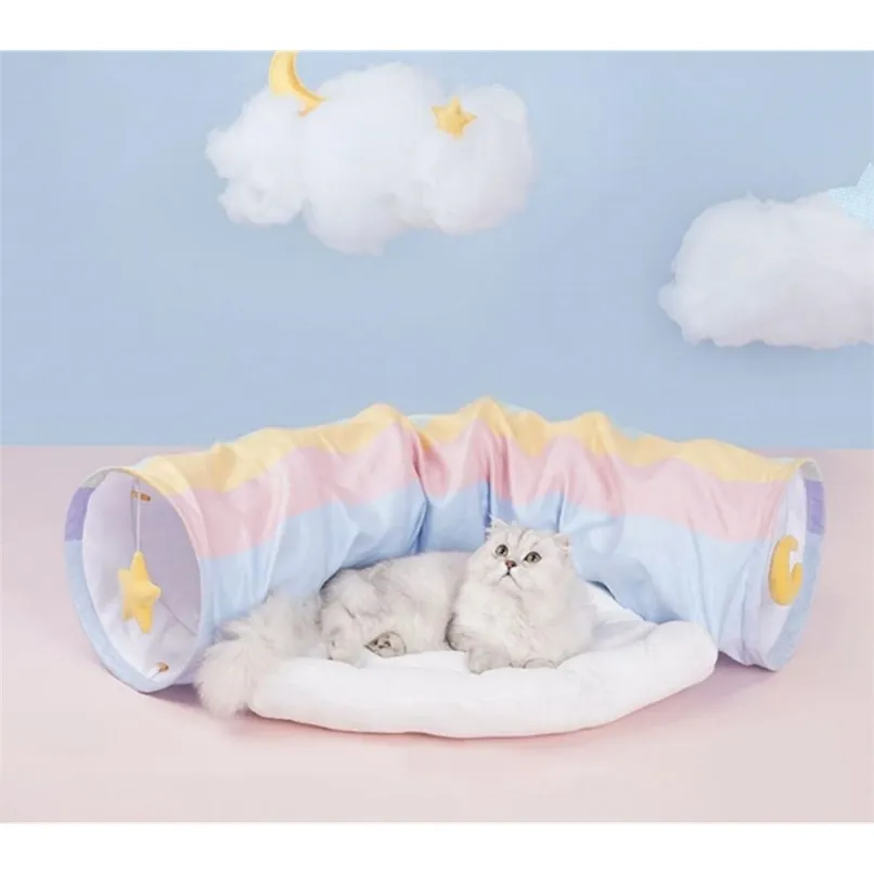 Кошка игрушки интерактивные домашние животные Туннель котенок домашних животных поставляет материал гнездо радуга 211006