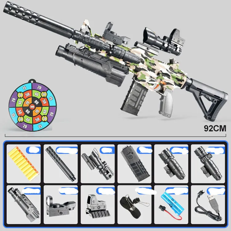 M416 Elektrischer Dauerschuss-Spielzeugpistolen-Blaster mit weichen Kugeln für Jungen, Erwachsene, Kinder, Armas CS-Kampfgewehr