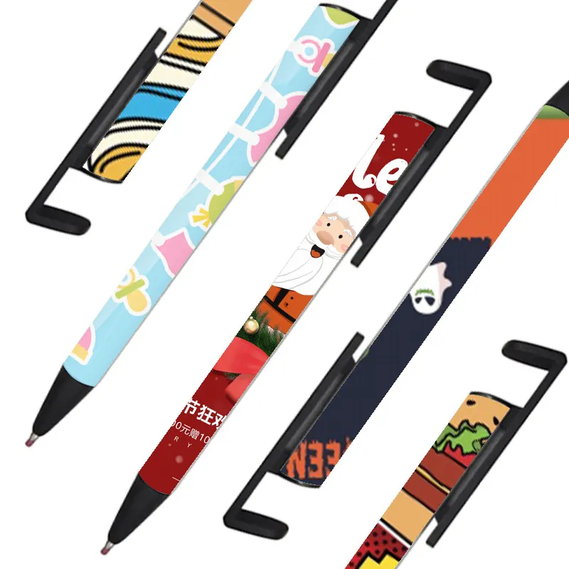 Wholesale Ballpoint Pen Markers Sublimation Blank Ballpen Shrink Warp Phone Stand Pens Promotion With Custom GWF14415