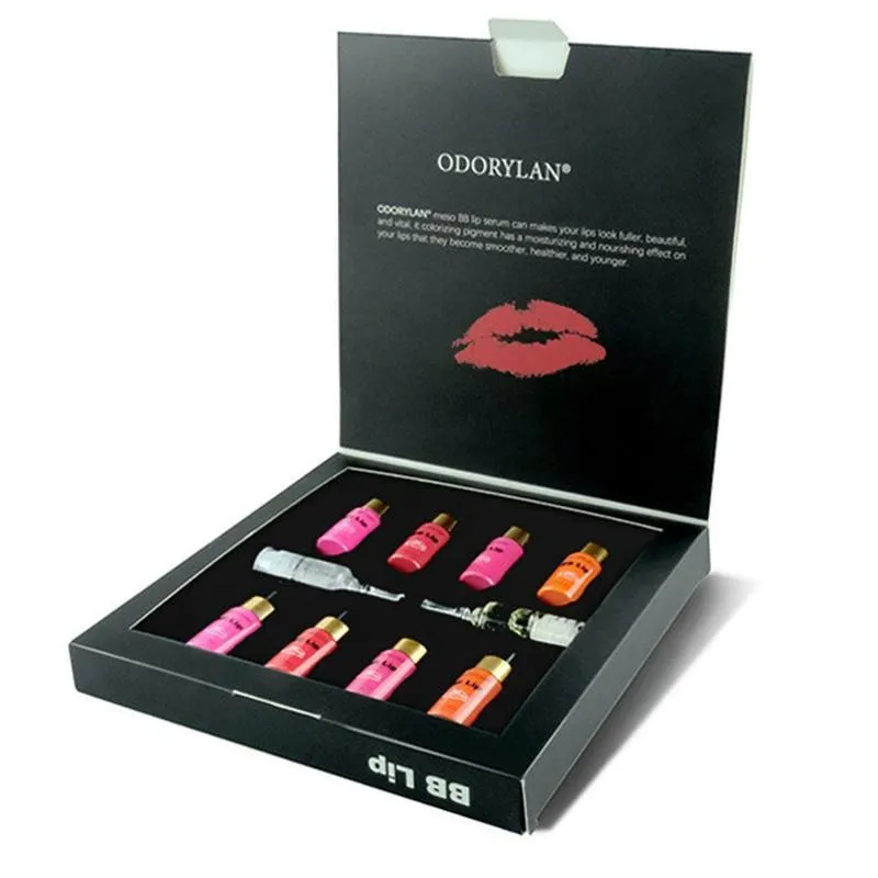 8 frascos de batons semi-permanentes Batom Korean Lips Ampoule Kit Sorum Pigmento BB Creme para Lip Gloss MTS Mesoterapia