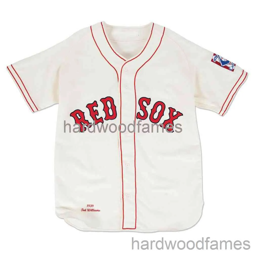 Custom Ted Williams # 9 Mitchell Ness 1939 Witte Home Jersey Stitched Mannen Vrouwen Jeugd Kid Baseball Jersey XS-6XL